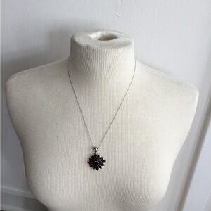 Mozambique  Garnet Sterling Silver Necklace $85